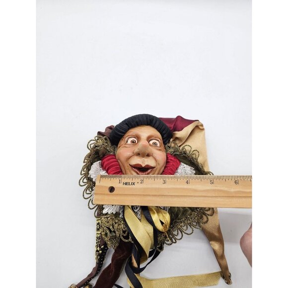 Katherine's Collection Mardi Gras Jester Doll Head On Stick Wand Wayne Kleski? - Picture 9 of 11